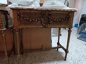 coppia di fioriere legno oro in stile Luigi XVI