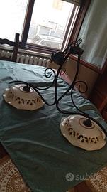 lampadario artigianale in ferro battuto 