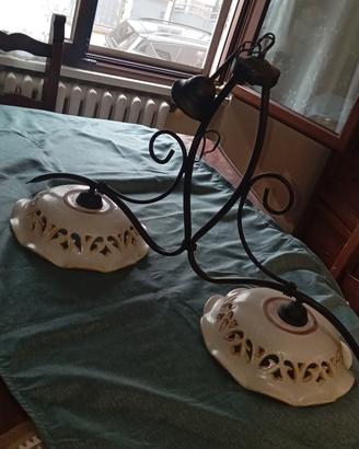 lampadario artigianale in ferro battuto 