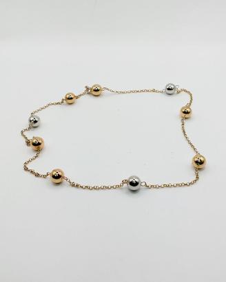 Collana con palline oro 18 kt gr. 4.70