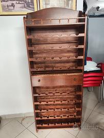 Porta bottiglie cantinetta mobile tinta noce legno
