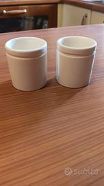 Coppia antichi vasetti ceramica Cirio