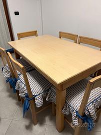 Tavolo allungabile e 6 sedie Scavolini