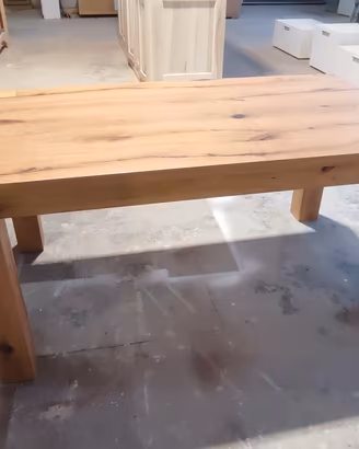 Tavolo in legno listellare di rovere allungabile 