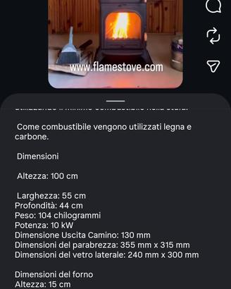 stufa a legna flamestove 10kw 