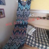 Vestito lungo estivo donna, variopinto taglia M