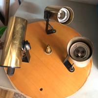 Lampadario vintage con 3 faretti