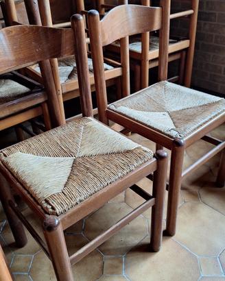 sedie in legno massello con seduta in paglia intre