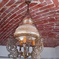 2 lampadari antichi in ottone