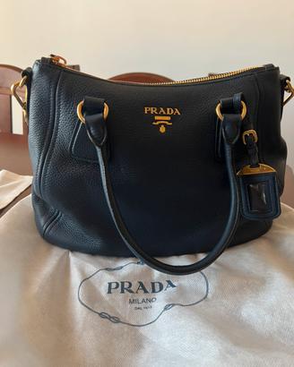 Borsa PRADA di Vitello Phenix Baltico Blu Navy