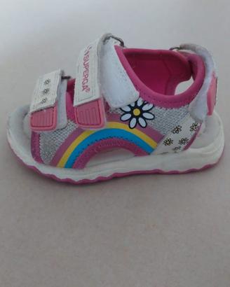 Sandali bianchi e fucsia da bambina Superga  n°21