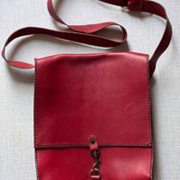 Borsa tracolla rossa vera pelle