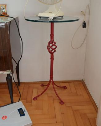 Tavolino d'accento / porta-piante in ferro battuto