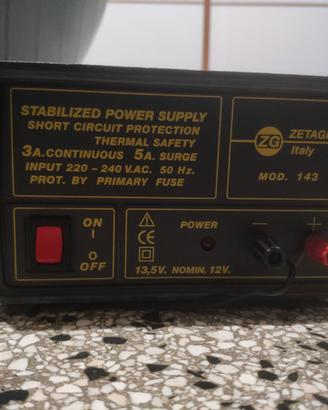 alimentatore stabilizzato Zetagi modello 143.