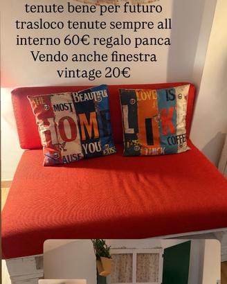 Panca in legno con rivestimento cuscini 