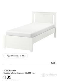 Letto singolo Nuovo+rete e materasso