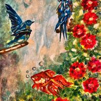 opera d'arte quadro originale di animali dipinto 