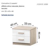 Due comodini nuove per camera da letto mai usati