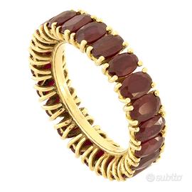 Anello eternity oro rosa e rubini