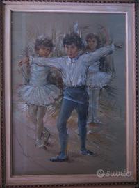 Giovanni Nicolussi dipinto a olio "Ballerini"
