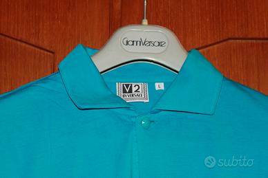Polo Uomo Cotone Turchese VERSACE V2 Vintage