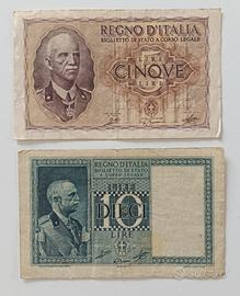 32# Banconote 5 e 10 Lire.
