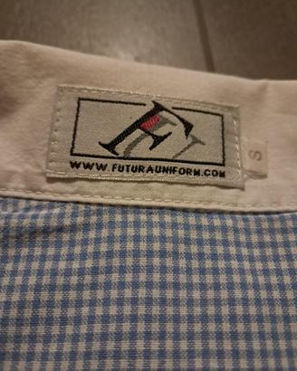 Grembiule con quadretti bianchi e azzurri FUTURA