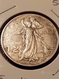 2 LIRE 1911 ARGENTO CINQUANTENARIO 