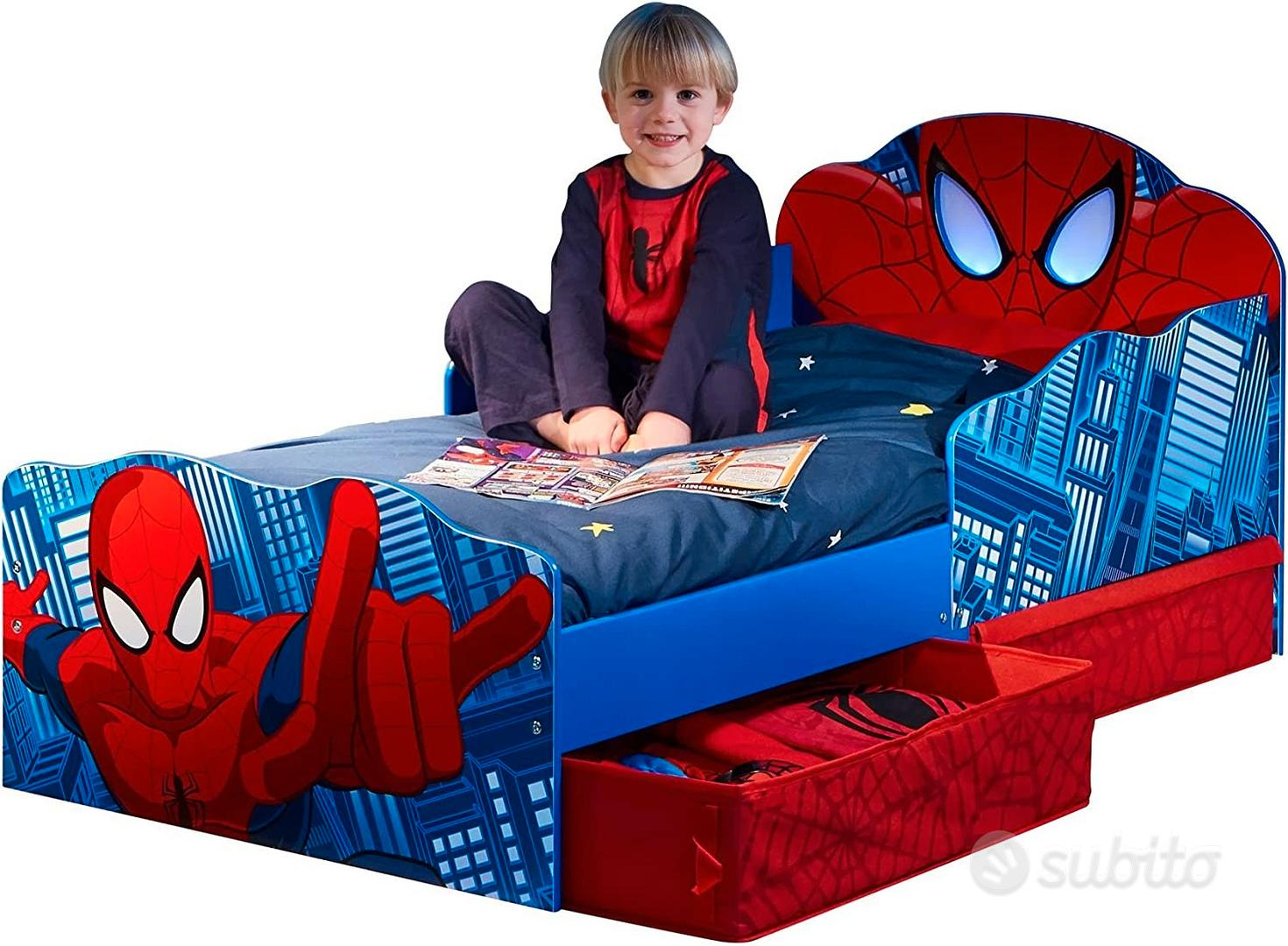 Top2trade - Letto Spiderman con occhi che si illuminano 140 x 70 cm