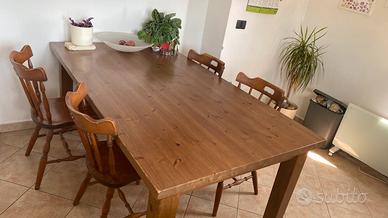 Tavolo in legno di quercia, 200x100cm.