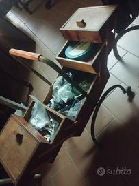 Scatola da cucito ANTICA legno VINTAGE portaogetti