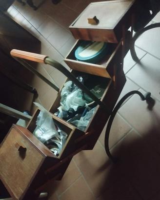 Scatola da cucito ANTICA legno VINTAGE portaogetti