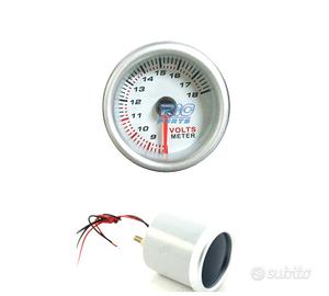 OROLOGIO VOLTMETRO SFONDO BIANCO ILLUMINATO