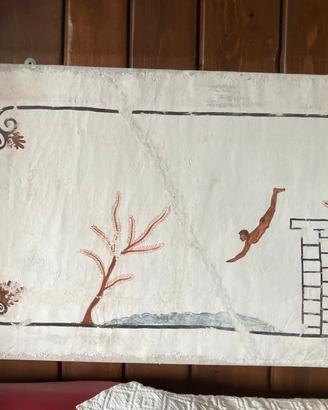 Affresco strappato copia del tuffatore di Paestum