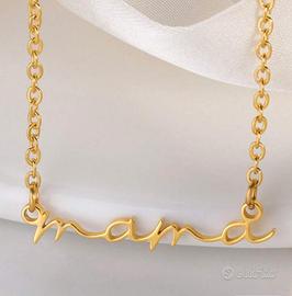 Collana “Mama” in Acciaio Inox placcata oro