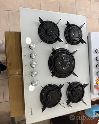 Piano cottura 75cm vetro nero nuovo garantito