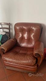 Coppia di poltrone in pelle