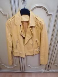 giacca ecopelle gialla