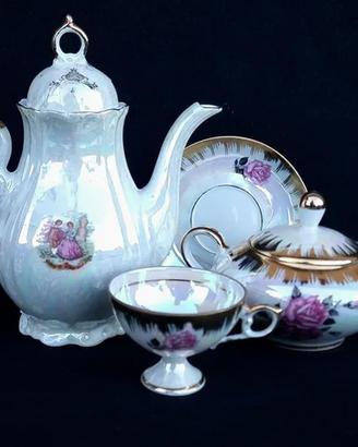 Servizio da tè vintage in porcellana tedesca '50