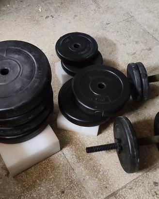 Set pesi da palestra – 64 kg + 2 manubri
