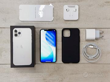 iPhone 11 pro 64GB argento completo di accessori