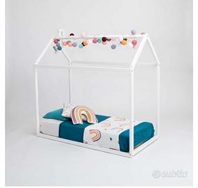 letto Montessori a casetta bianco