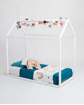 letto Montessori a casetta bianco