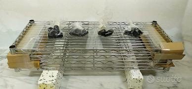 Ripiani per scaffale libreria cromato-Set da 4 pz