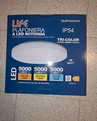 Plafoniera LED Rotonda LIFE TRI-COLOR 45W IP54