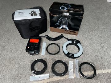 Flash per macro YONGNUO YN-14EX + adattatori extra