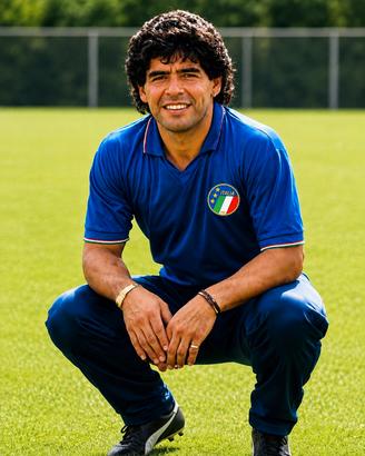 fotografia Maradona anteprima mondiali 1990