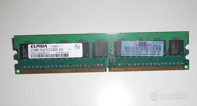 MEMORIA RAM ELPIDA DDR2 512MB PC2-5300 CL5 667mHz