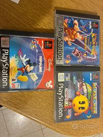 3 Giochi PS1 PAL ITA Hercules Pac-Man Topolino
