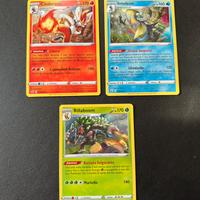 Lotto 3 carte pokemon holo spada e scudo ita nm